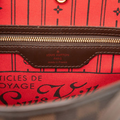 Louis Vuitton Damier Neverfull PM Handbag Tote Bag N41359 Brown PVC Leather