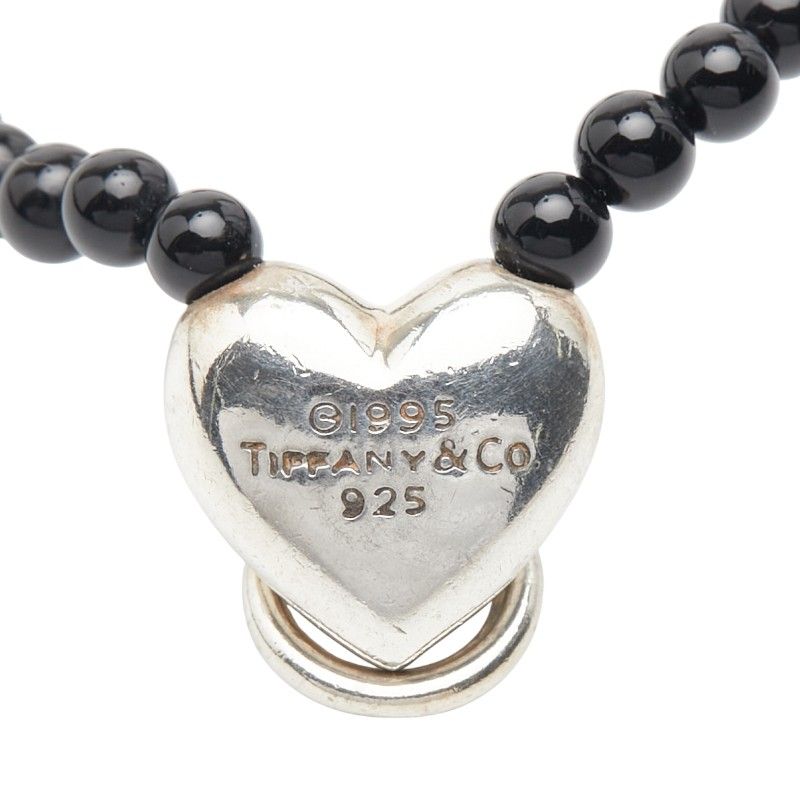 Tiffany & Co Heart Knock Silver Black Sv925 Silver Onyx Ladies Tiffany & Co