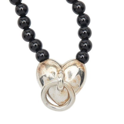 Tiffany & Co Heart Knock Silver Black Sv925 Silver Onyx Ladies Tiffany & Co