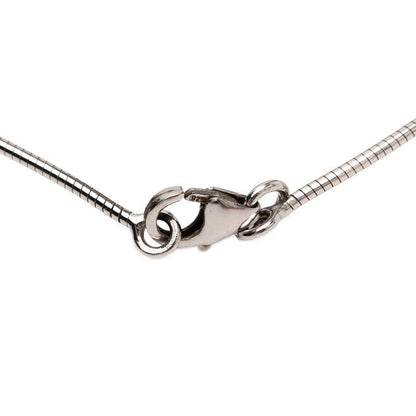 Hermes Caje De Ashe H Cube Pendant Necklace Silver Light Blue Metal Ladies