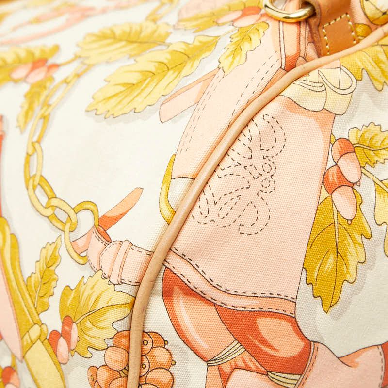 Loewe Anagram Botanical Motif Shoulder Tote Shoulder Bag Beige Multicolor