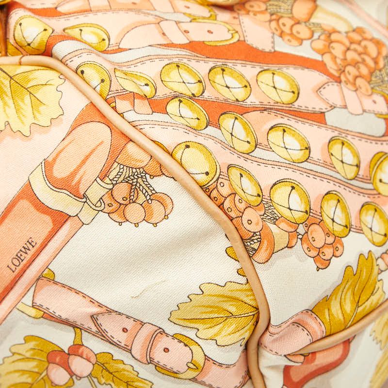 Loewe Anagram Botanical Motif Shoulder Tote Shoulder Bag Beige Multicolor