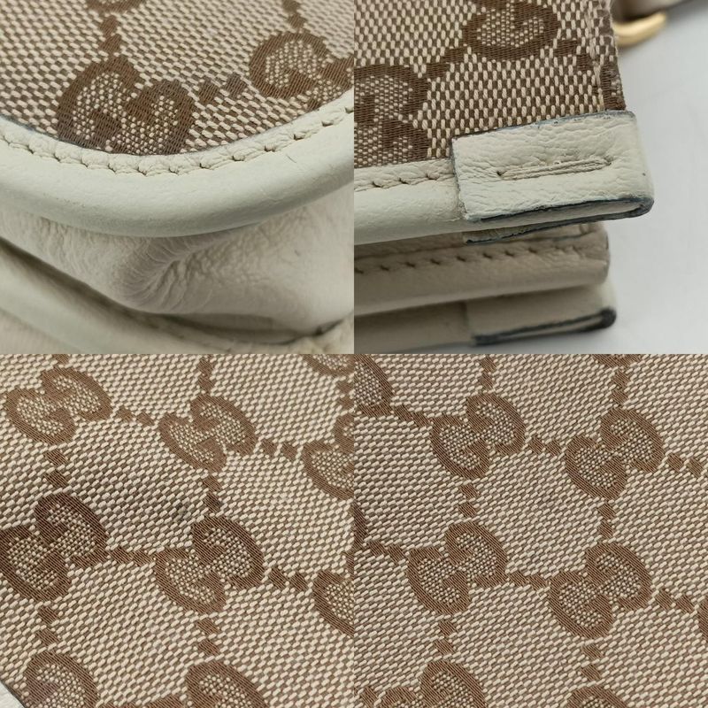 Gucci Horsebit 1955 Beige And White Canvas And Leather 621144 G033152077