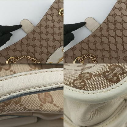 Gucci Horsebit 1955 Beige And White Canvas And Leather 621144 G033152077