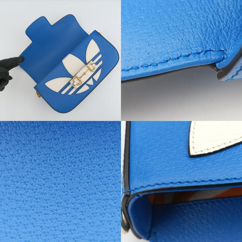 Gucci Adidas Collaboration Horsebit Blue And White Leather 722009 F039665729