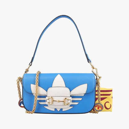 Gucci Adidas Collaboration Horsebit Blue And White Leather 722009 F039665729