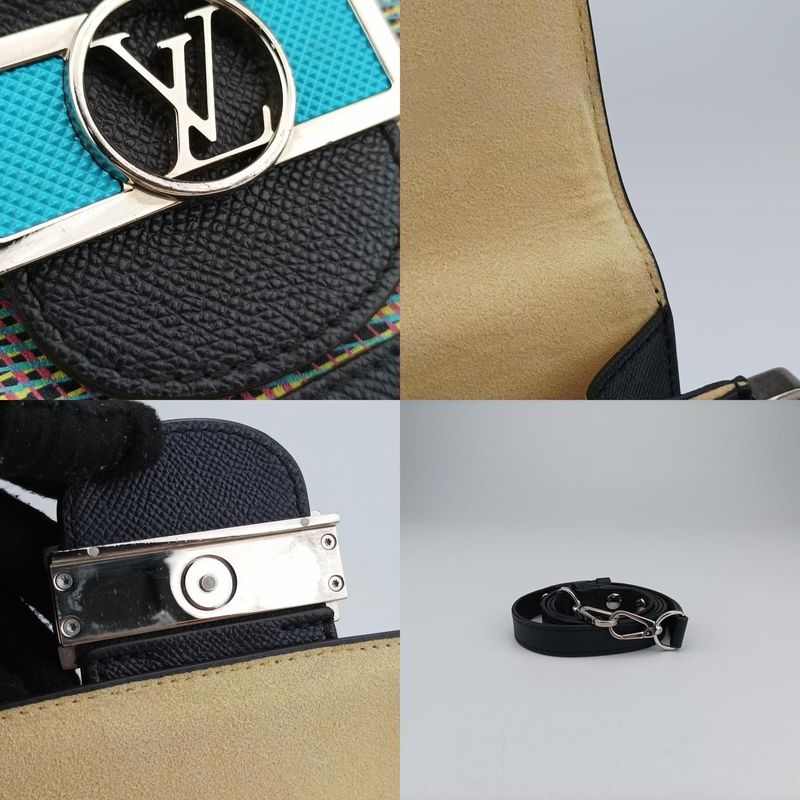 Louis Vuitton Dauphine MINI Navy And Multicolor Leather M55454 Fo2109 IC Chip