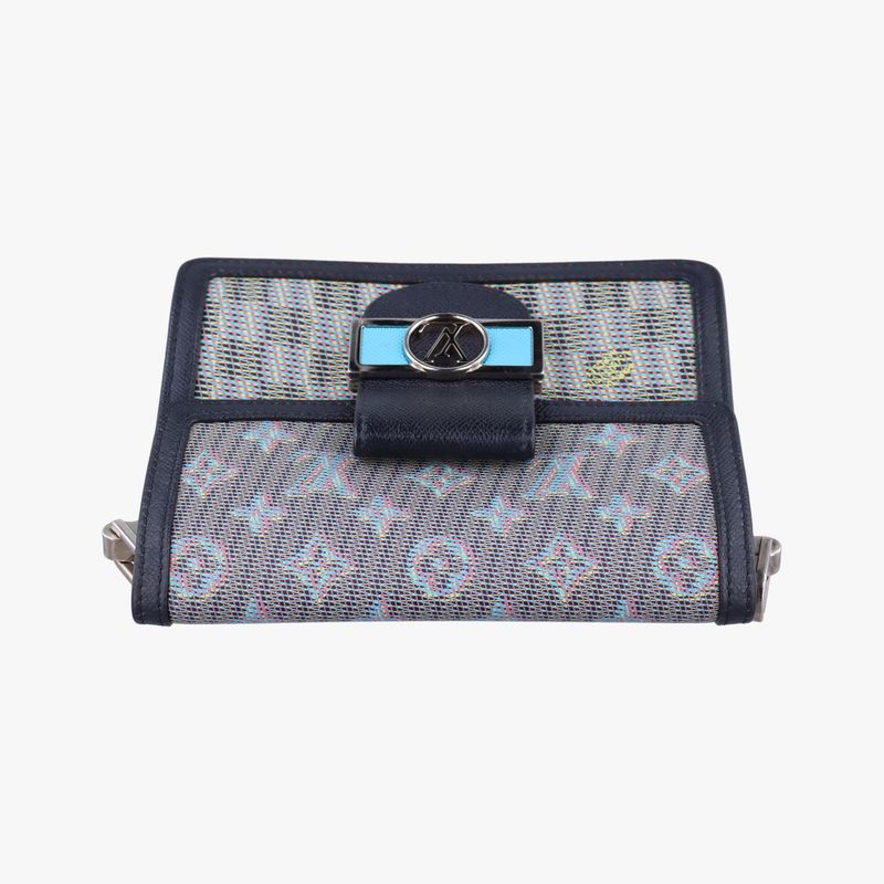 Louis Vuitton Dauphine MINI Navy And Multicolor Leather M55454 Fo2109 IC Chip