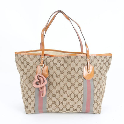 Gucci GG Canvas Sherry Line Jolie 211970 Leather Tote Bag Shoulder A4 Ladies