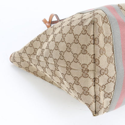 Gucci GG Canvas Sherry Line Jolie 211970 Leather Tote Bag Shoulder A4 Ladies