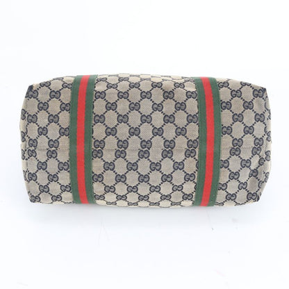 Gucci GG Canvas Sherry Line 139260 Leather Tote Bag Shoulder Hand A4 Ladies REM