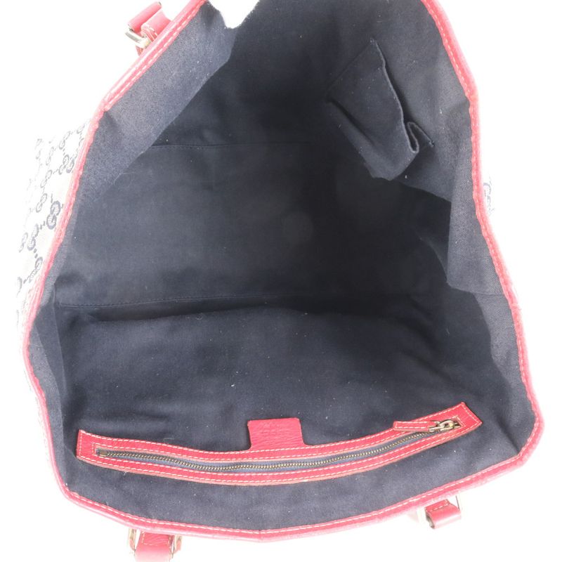 Gucci GG Canvas Sherry Line 139260 Leather Tote Bag Shoulder Hand A4 Ladies REM