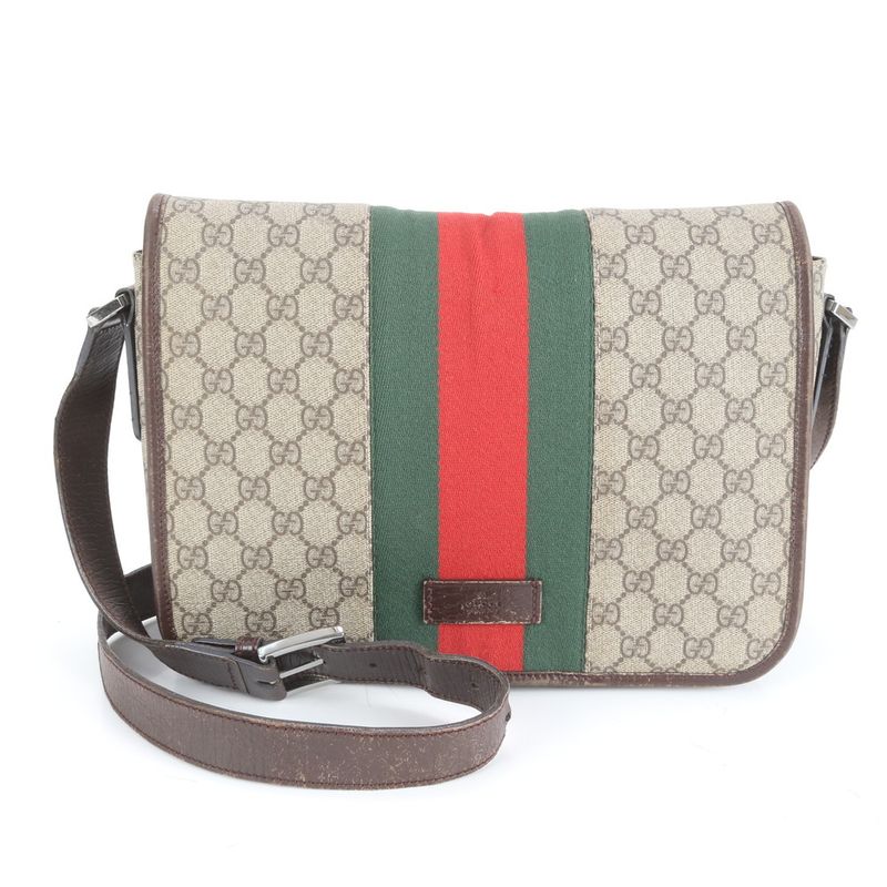 Gucci GG Supreme Sherry Line 180692 Leather Shoulder Bag Crossbody Messenger
