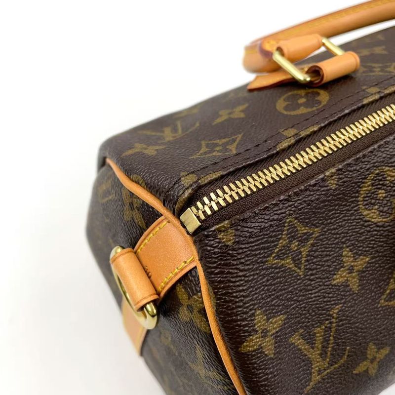 Louis Vuitton Speedy 30 Monogram Leather X PVC Brown Handbag Gold M41112