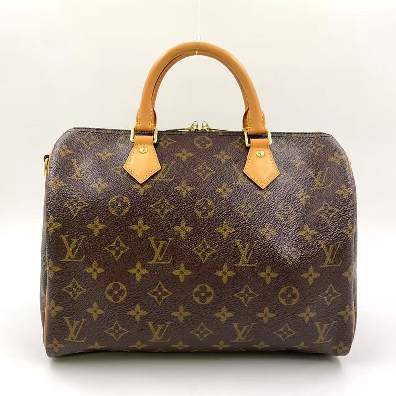 Louis Vuitton Speedy 30 Monogram Leather X PVC Brown Handbag Gold M41112
