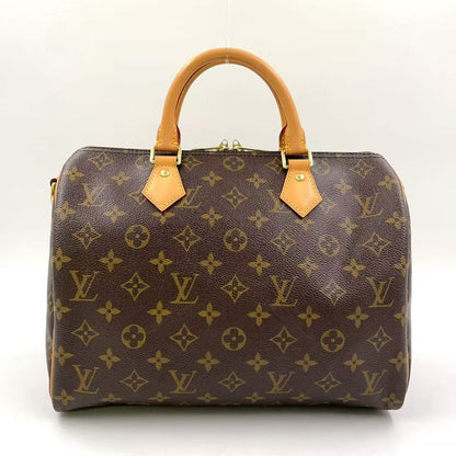 Louis Vuitton Speedy 30 Monogram Leather X PVC Brown Handbag Gold M41112