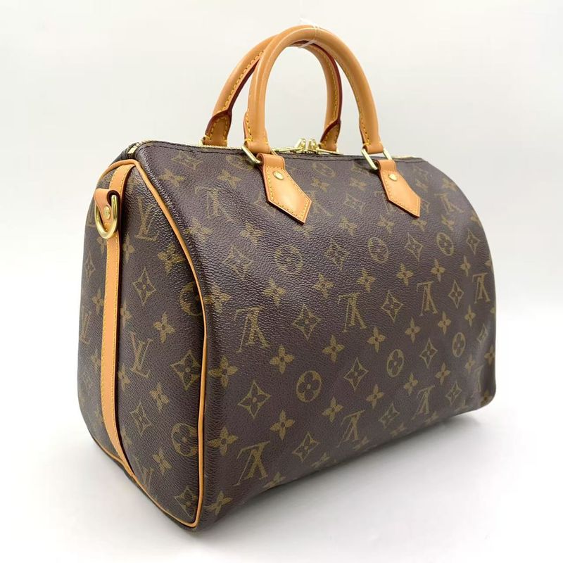 Louis Vuitton Speedy 30 Monogram Leather X PVC Brown Handbag Gold M41112