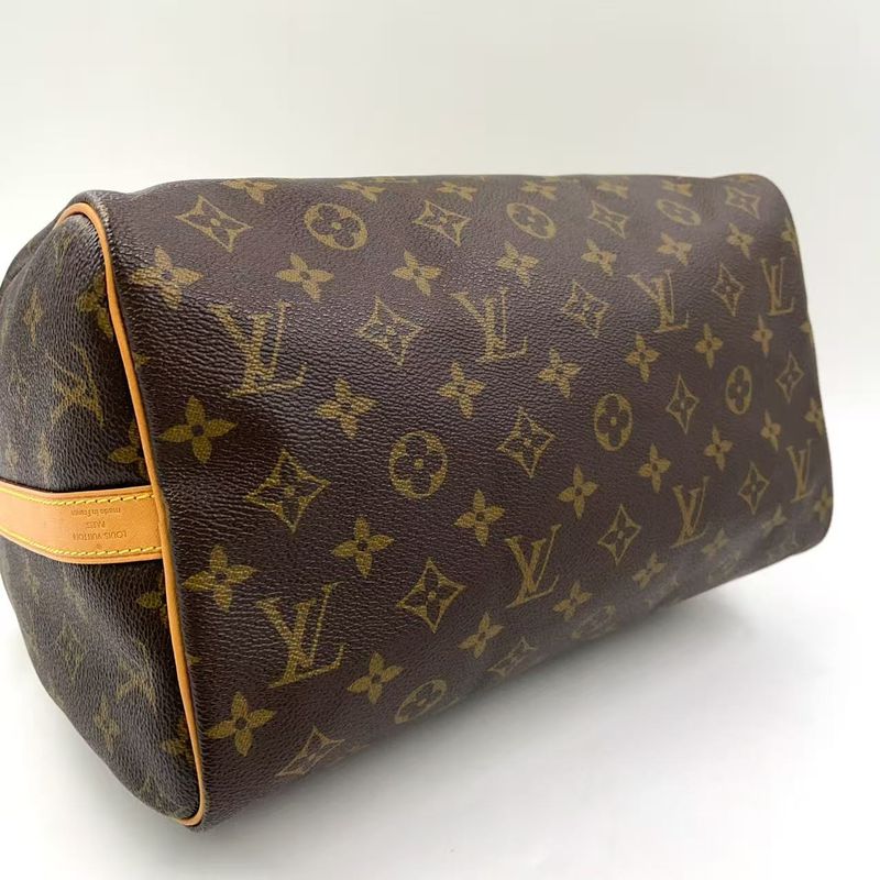 Louis Vuitton Speedy 30 Monogram Leather X PVC Brown Handbag Gold M41112