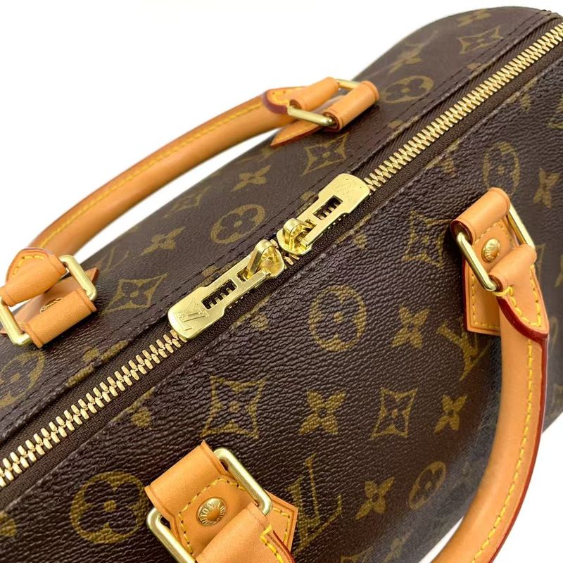 Louis Vuitton Speedy 30 Monogram Leather X PVC Brown Handbag Gold M41112