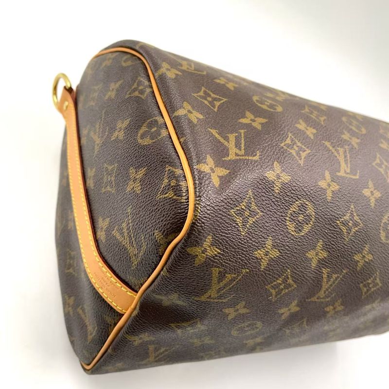 Louis Vuitton Speedy 30 Monogram Leather X PVC Brown Handbag Gold M41112