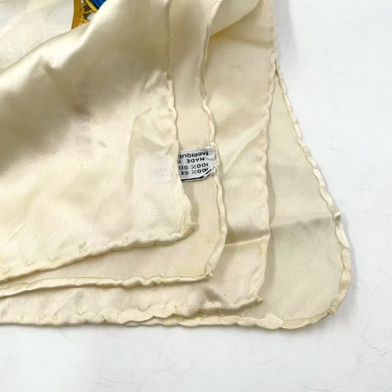 Chanel Coco Mark Silk Beige Scarf