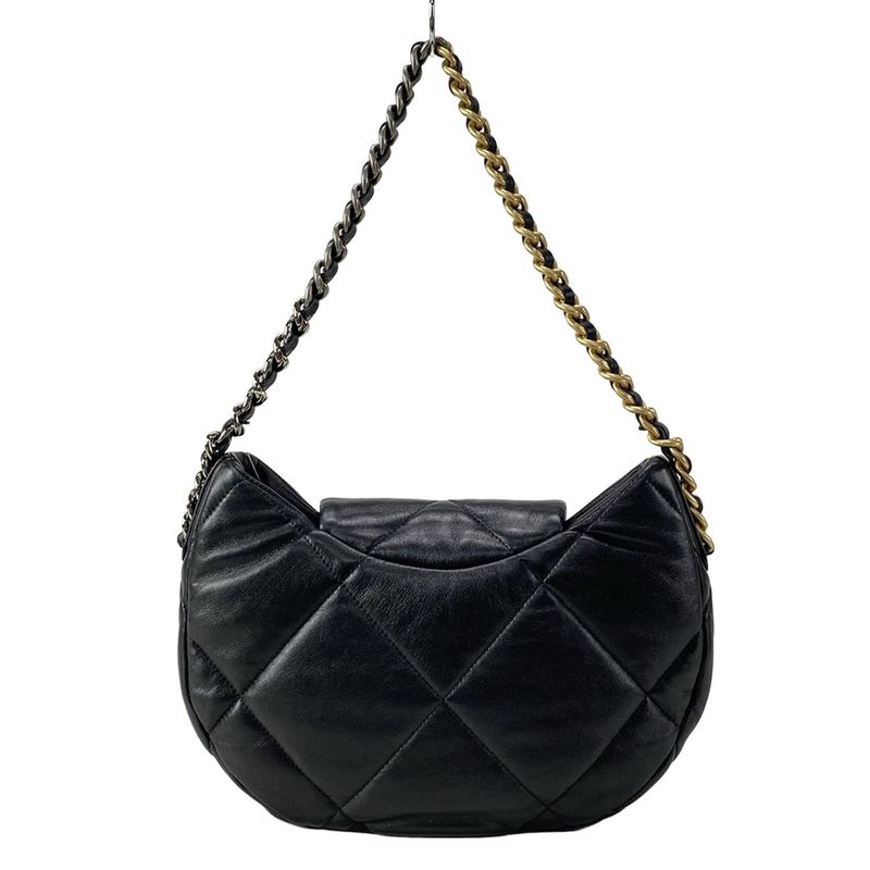 Chanel Shoulder Bag Chanel 19 Matelasse Hobo Bag As4638 Black Gold And Silver