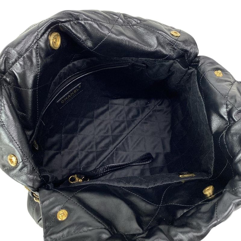 Chanel Shoulder Bag Chanel 22 Small Handbag As3260 Black Mattogo Old Hardware /