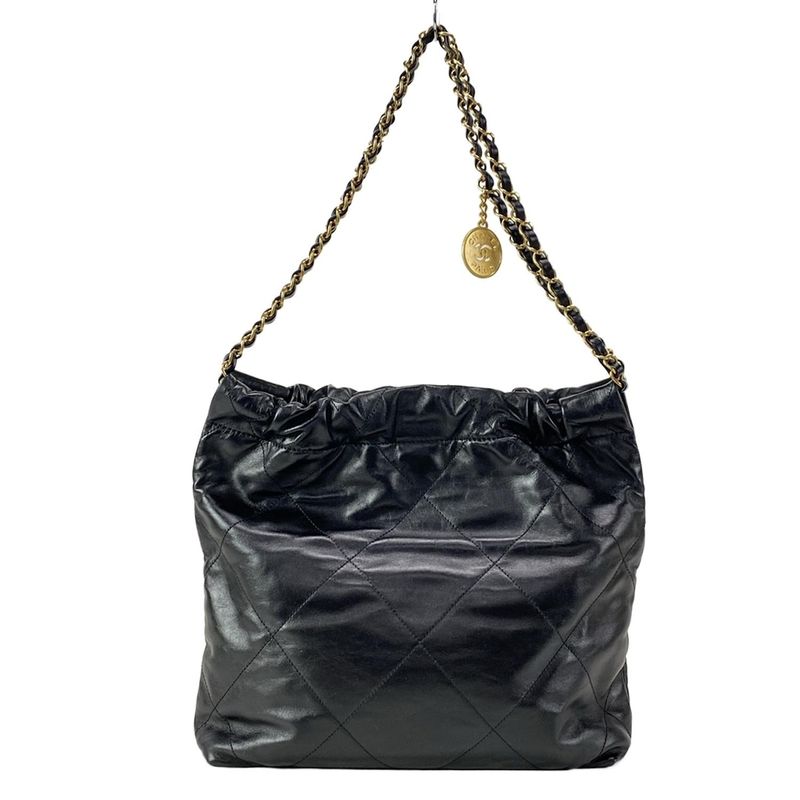 Chanel Shoulder Bag Chanel 22 Small Handbag As3260 Black Mattogo Old Hardware /