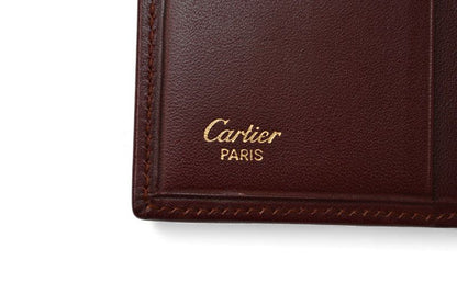 Cartier Folded Wallet Trifold Vintage Cartier Must De Cartier Bordeaux With