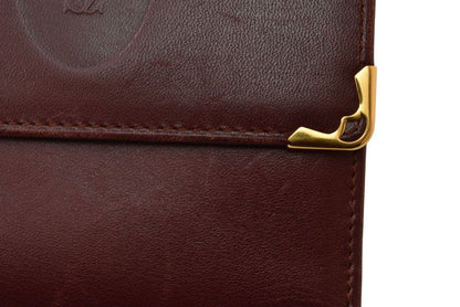 Cartier Folded Wallet Trifold Vintage Cartier Must De Cartier Bordeaux With