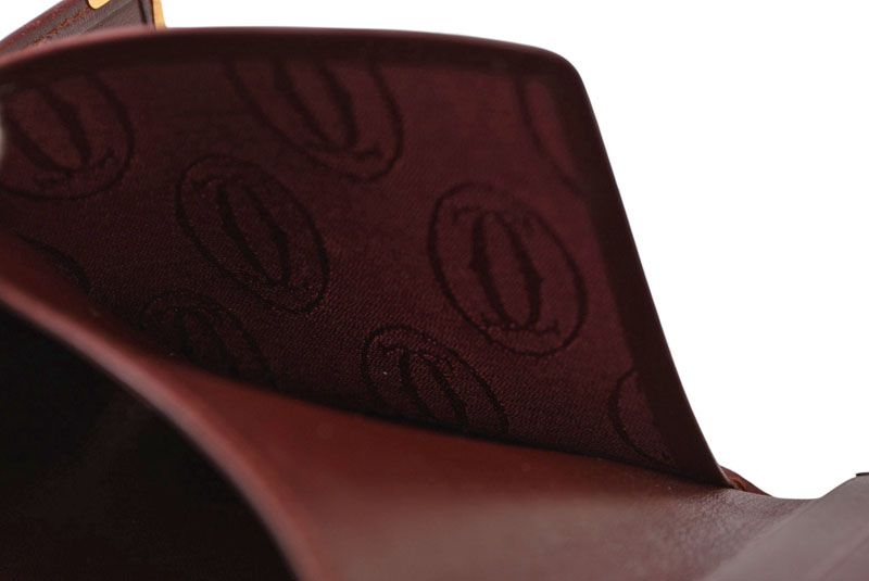 Cartier Folded Wallet Trifold Vintage Cartier Must De Cartier Bordeaux With