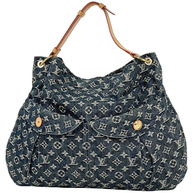 Louis Vuitton Daily GM Shoulder Bag Monogram Denim Gri Blue M40493 Women