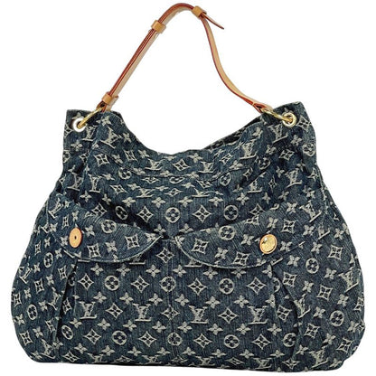 Louis Vuitton Daily GM Shoulder Bag Monogram Denim Gri Blue M40493 Women