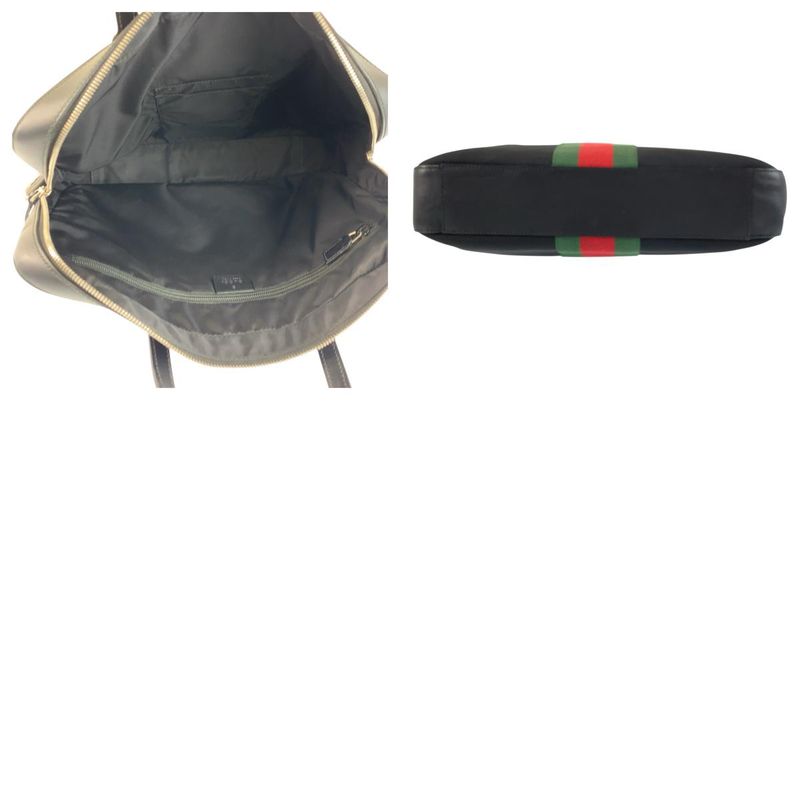 Gucci Sherry Line Black Silver Hardware Canvas/leather 387102 Business Bag