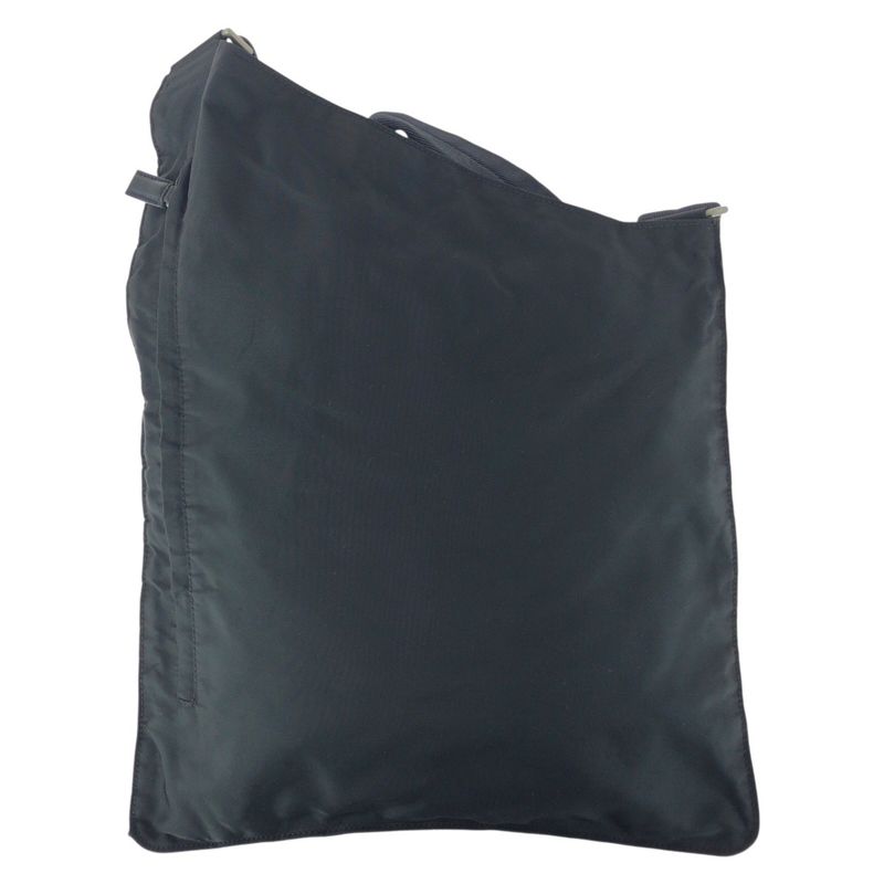 Prada Tessuto Triangle Logo Plate Black Silver Hardware Nylon Shoulder Bag