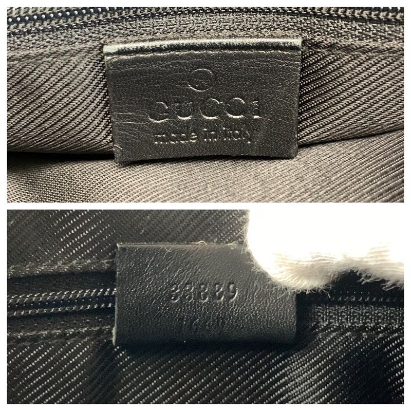 Gucci Black GG Canvas/leather 33889 Tote Bag Shoulder Bag Women 505707