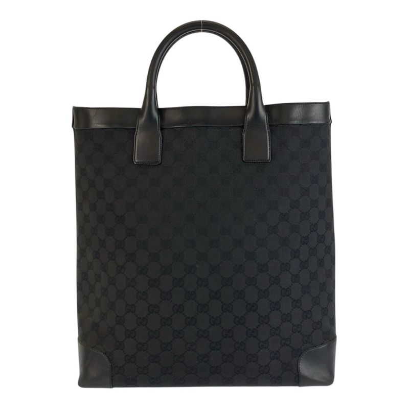 Gucci Black GG Canvas/leather 33889 Tote Bag Shoulder Bag Women 505707