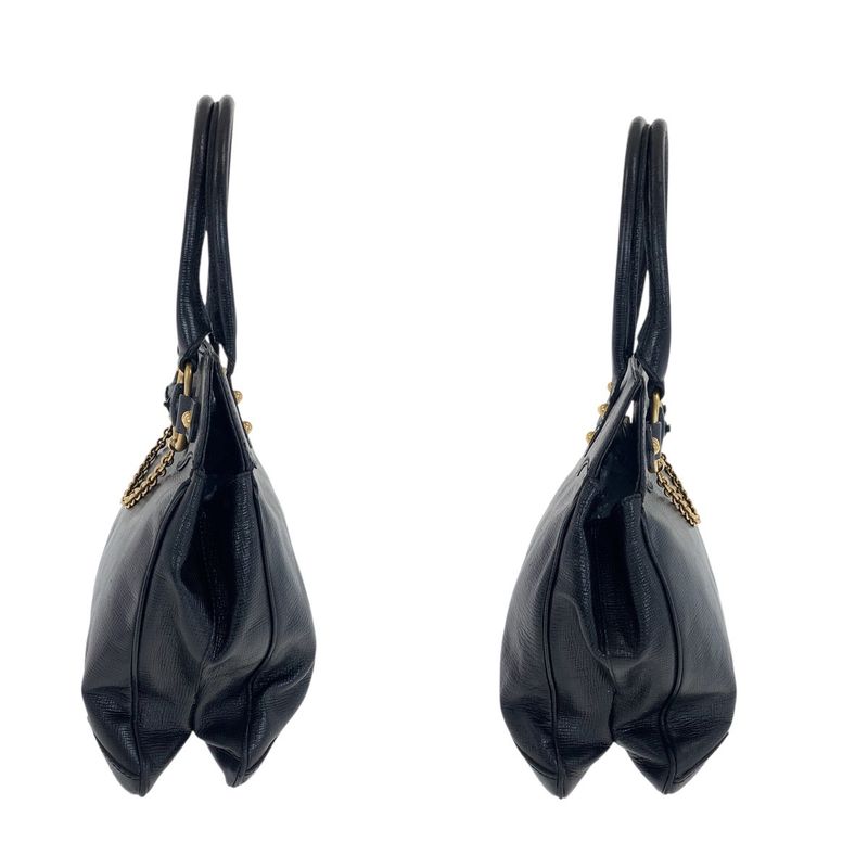 Gucci Horsebit Black Gold Hardware Leather 114914 Tote Bag Shoulder Bag Women