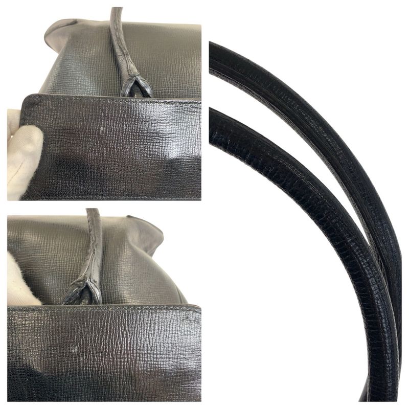 Gucci Horsebit Black Gold Hardware Leather 114914 Tote Bag Shoulder Bag Women