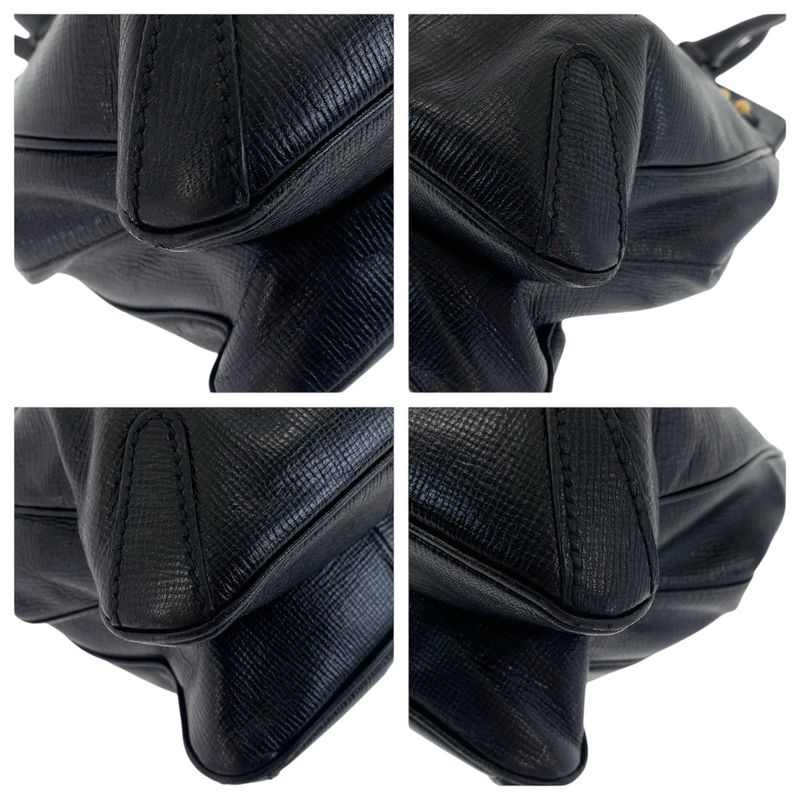 Gucci Horsebit Black Gold Hardware Leather 114914 Tote Bag Shoulder Bag Women