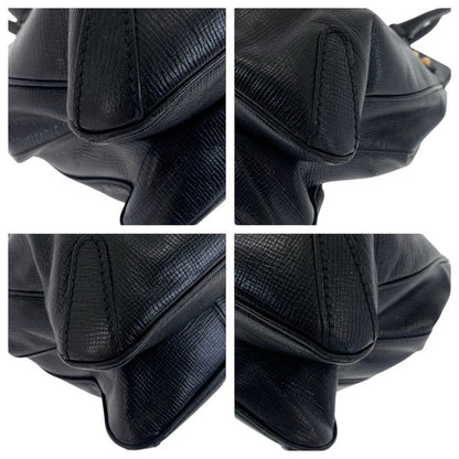 Gucci Horsebit Black Gold Hardware Leather 114914 Tote Bag Shoulder Bag Women