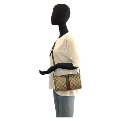 Gucci Vintage Sherry Line Beige GG Supreme Canvas 89 02 018 Shoulder Bag