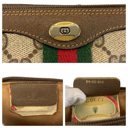 Gucci Vintage Sherry Line Beige GG Supreme Canvas 89 02 018 Shoulder Bag