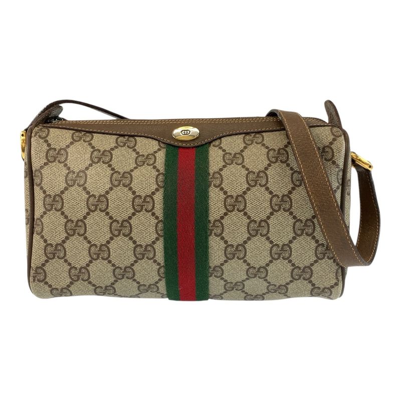 Gucci Vintage Sherry Line Beige GG Supreme Canvas 89 02 018 Shoulder Bag