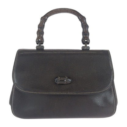Gucci Vintage Old Gucci Bamboo Brown Gold Hardware Leather 000 406 0147 Handbag