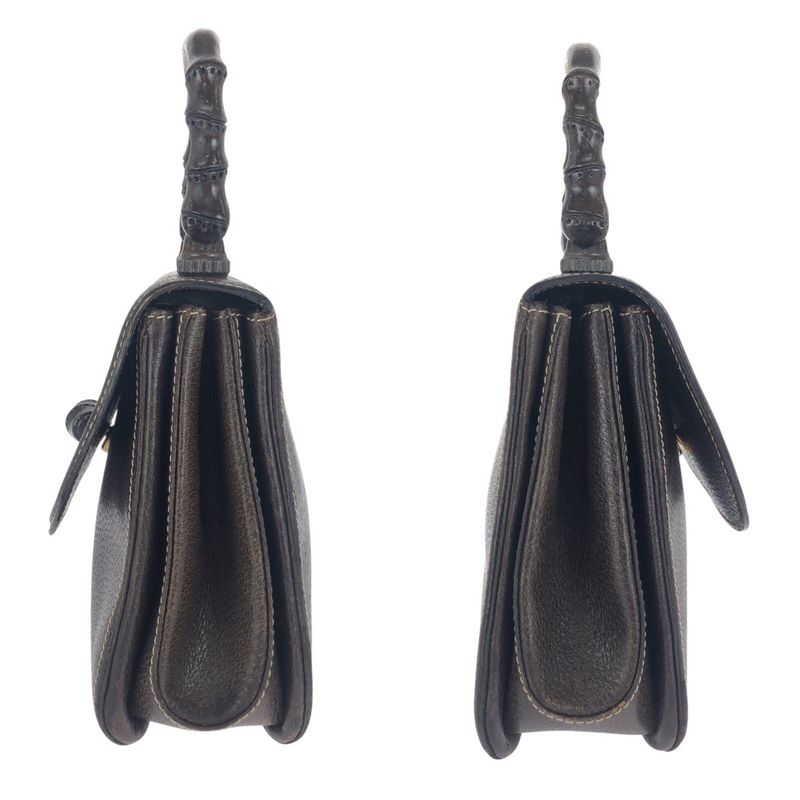 Gucci Vintage Old Gucci Bamboo Brown Gold Hardware Leather 000 406 0147 Handbag