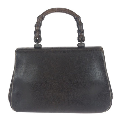 Gucci Vintage Old Gucci Bamboo Brown Gold Hardware Leather 000 406 0147 Handbag