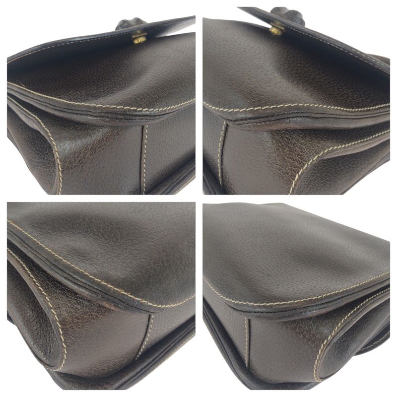 Gucci Vintage Old Gucci Bamboo Brown Gold Hardware Leather 000 406 0147 Handbag