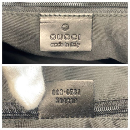 Gucci Bamboo Black GG Canvas 000 0531 Shoulder Bag Women 505801