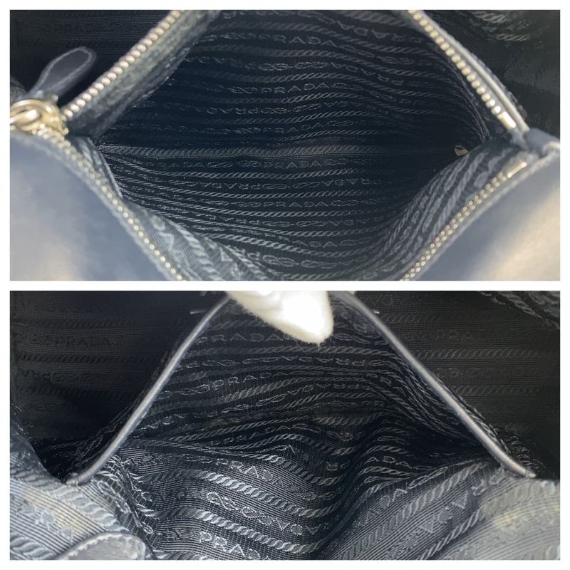 Prada Tessuto Navy Nylon/leather Handbag Tote Bag Women 506015